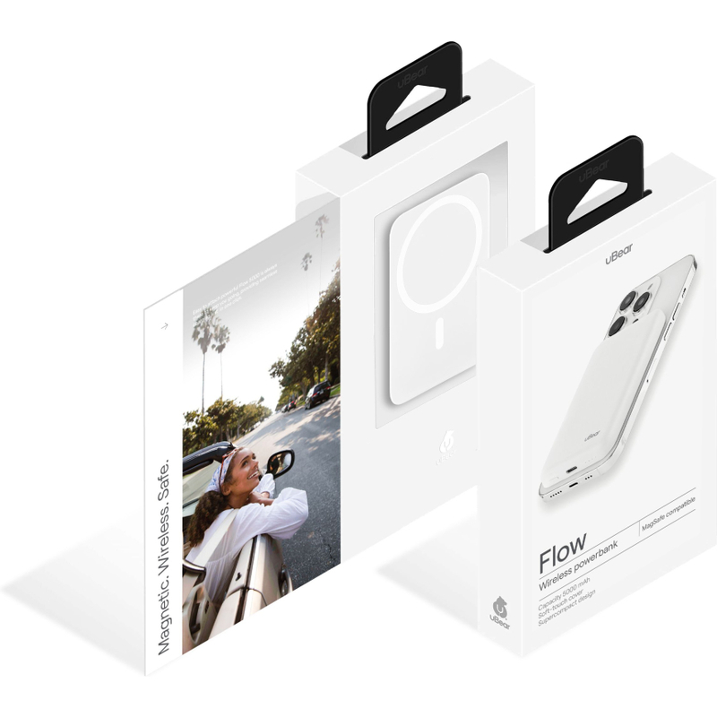 PB10WH5000-PDM Внешний аккум. uBear Flow Magnetic Power bank 5000mAh, PD20W, цвет: белый